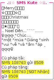 Sms Giang Sinh
